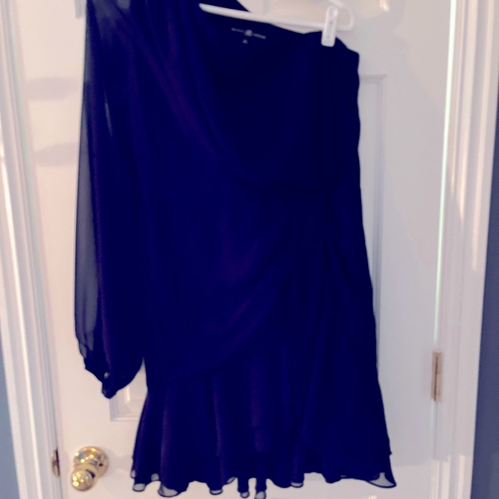 One shoulder cocktail dress.
